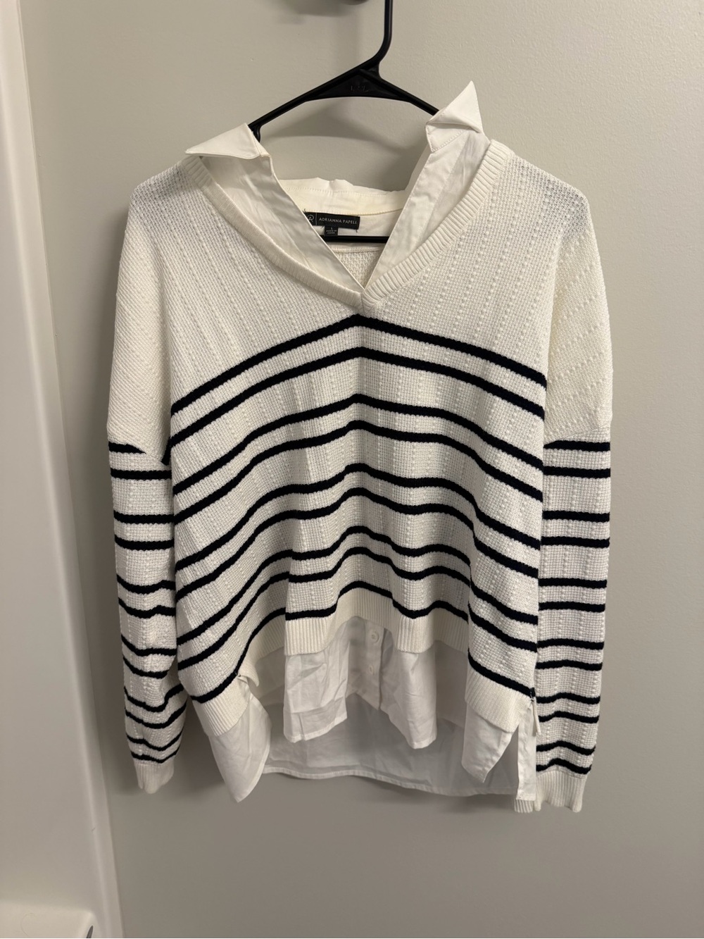 Adrianna Papell V-Neck Layered Sweater - Size L